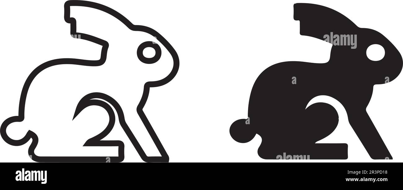 Logo lapin modèle vectoriel d'icône Illustration de Vecteur