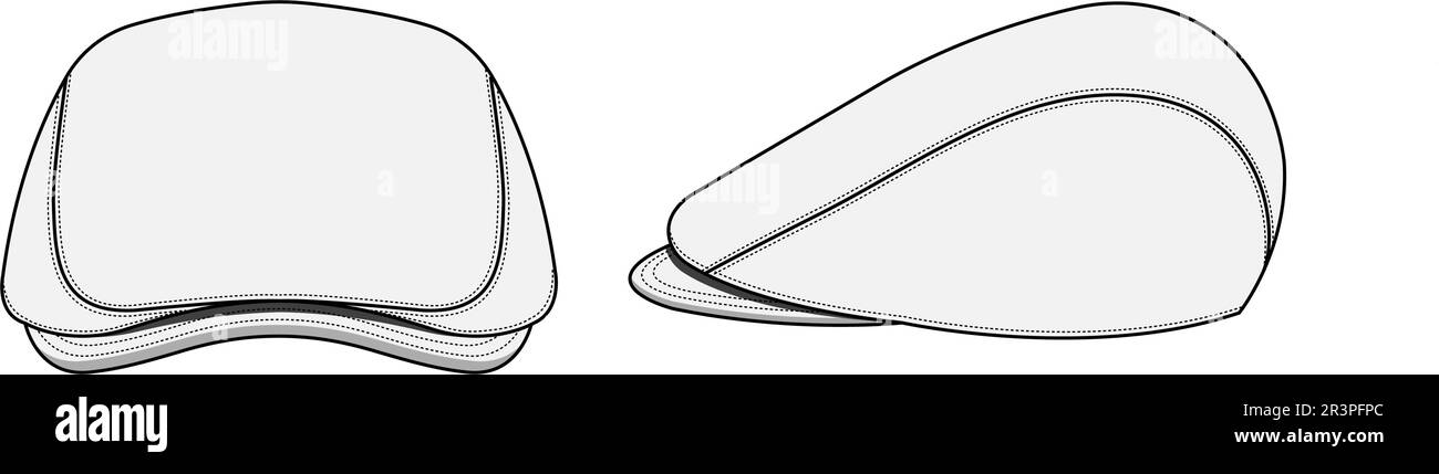 Illustration du modèle vectoriel de casquette plate ( chapeau de chasse ) Illustration de Vecteur