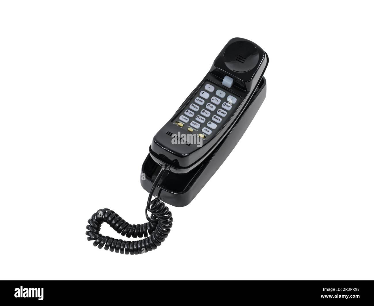 Téléphone fixe isolé avec arrière-plan découpé. Banque D'Images