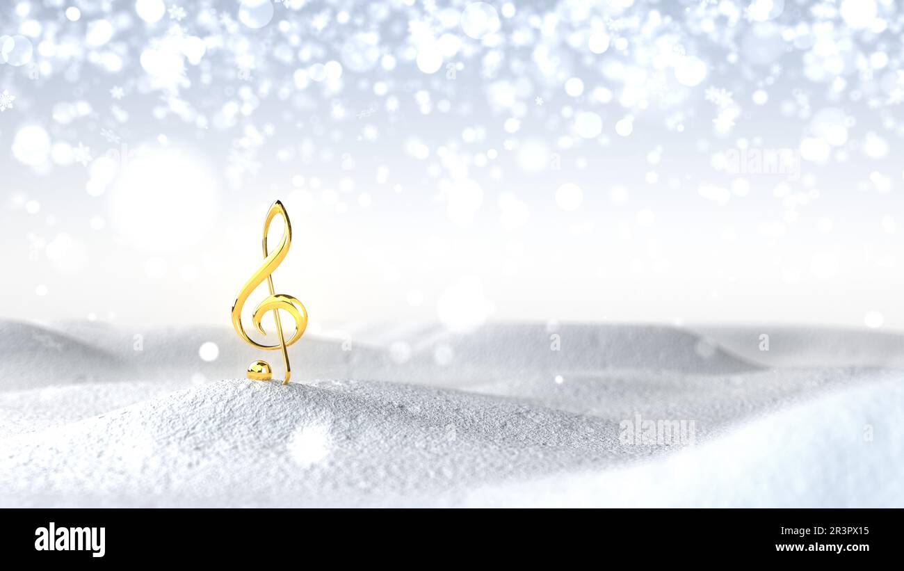 Cale de randonnée dorée dans la neige Banque D'Images