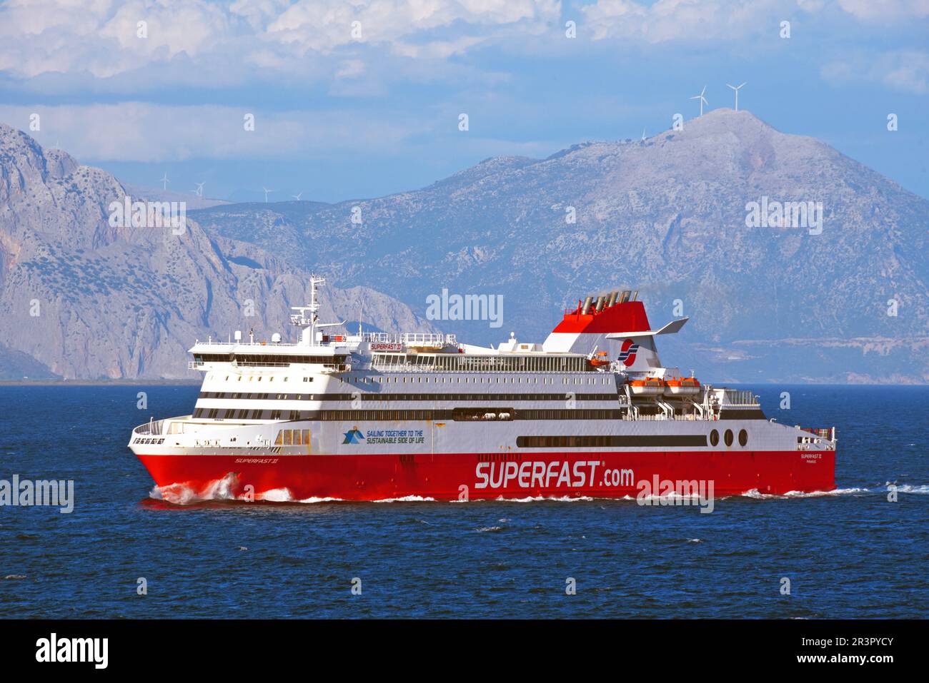 Ferry au départ de Patras en direction de l'Italie, de la Grèce, du Péloponnèse, de Patras Banque D'Images