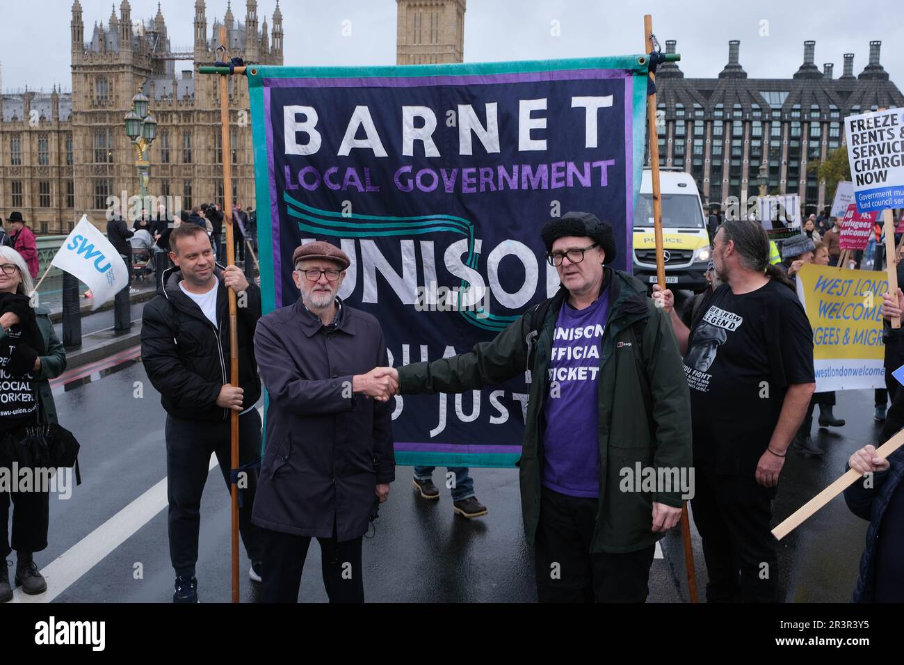 Londres, Royaume-Uni. 5th novembre 2022. Syndicats / l'Assemblée populaire marche à Londres contre le gouvernement conservateur Banque D'Images