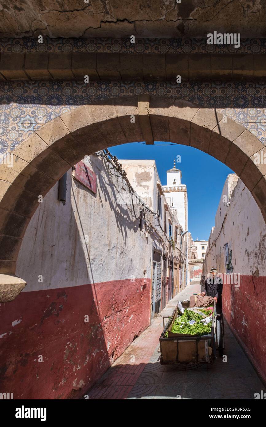 Environs de la mosquée Ben Youssef, Essaouira, maroc, afrique. Banque D'Images