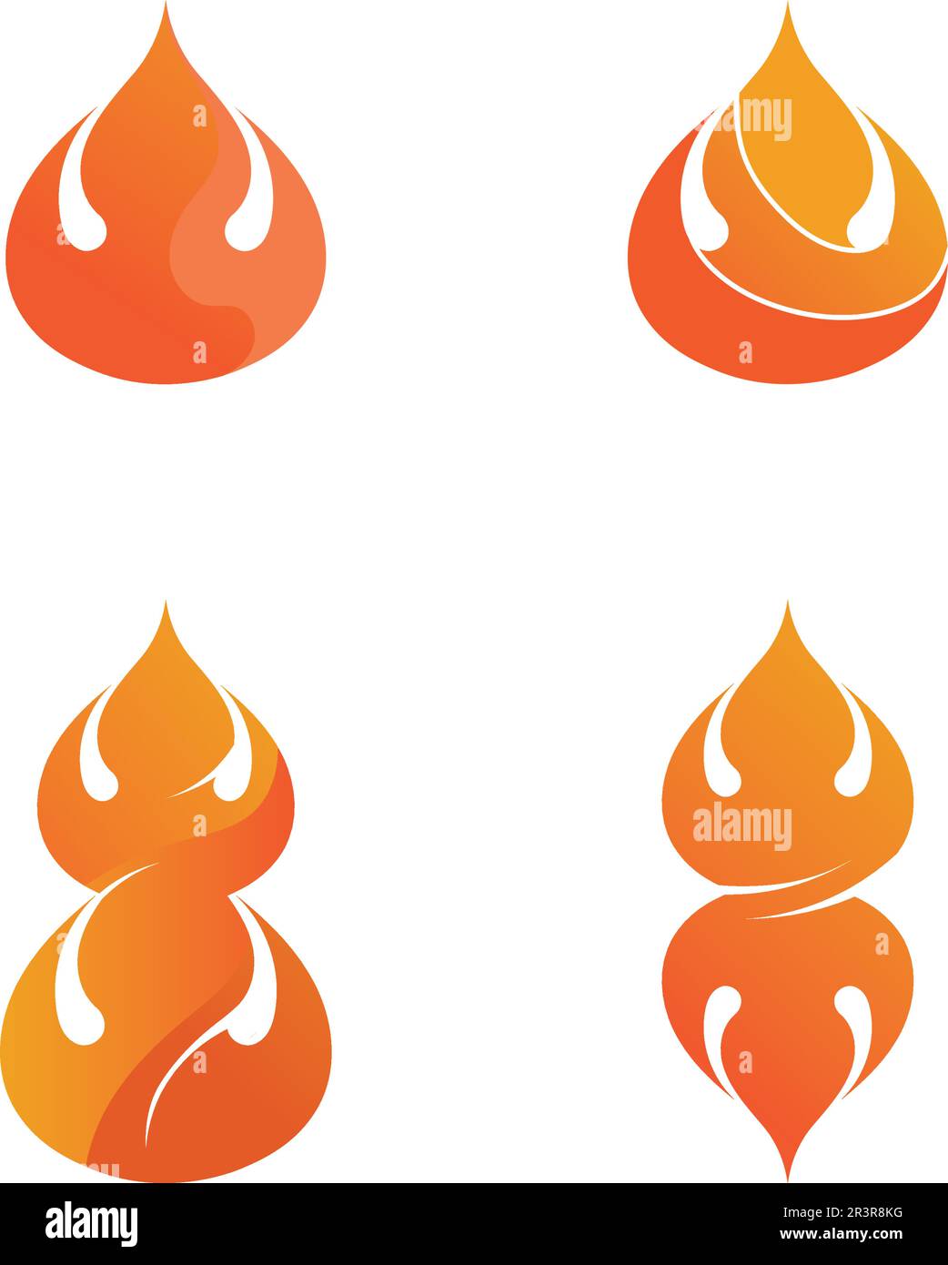 Feu flamme logo nature et symboles modèle icônes Illustration de Vecteur