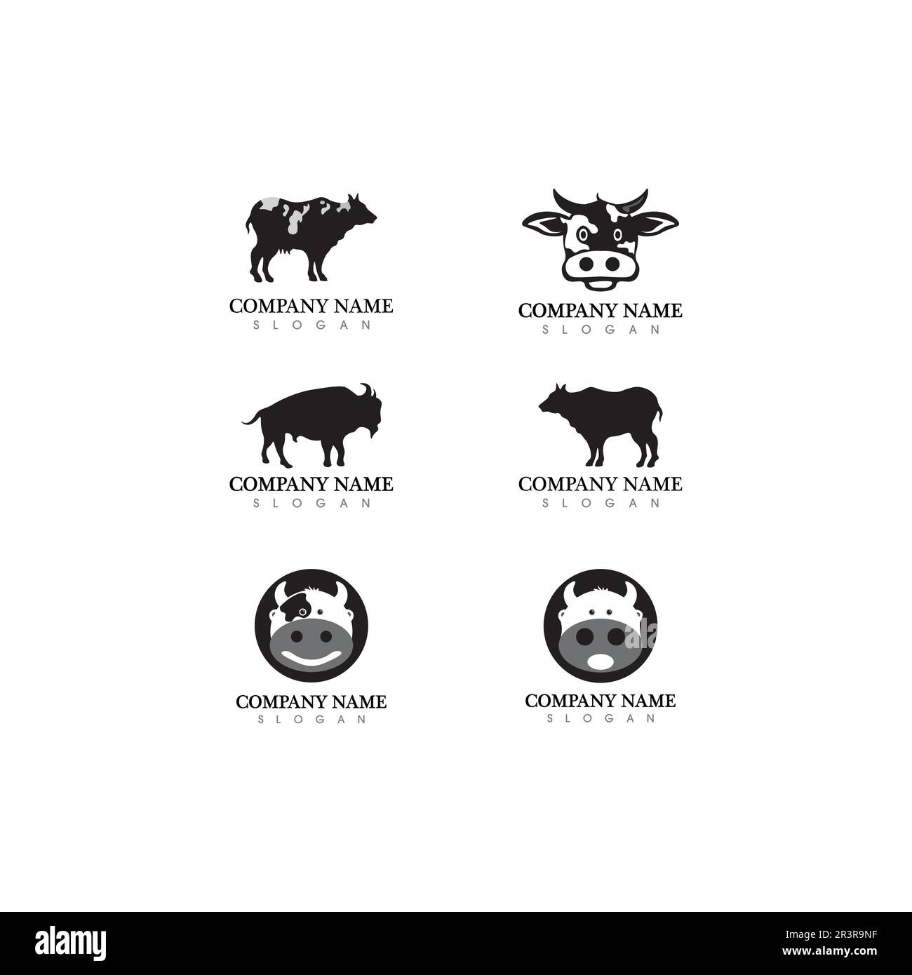 Logo vache icône vecteur modèle illustration design Illustration de Vecteur