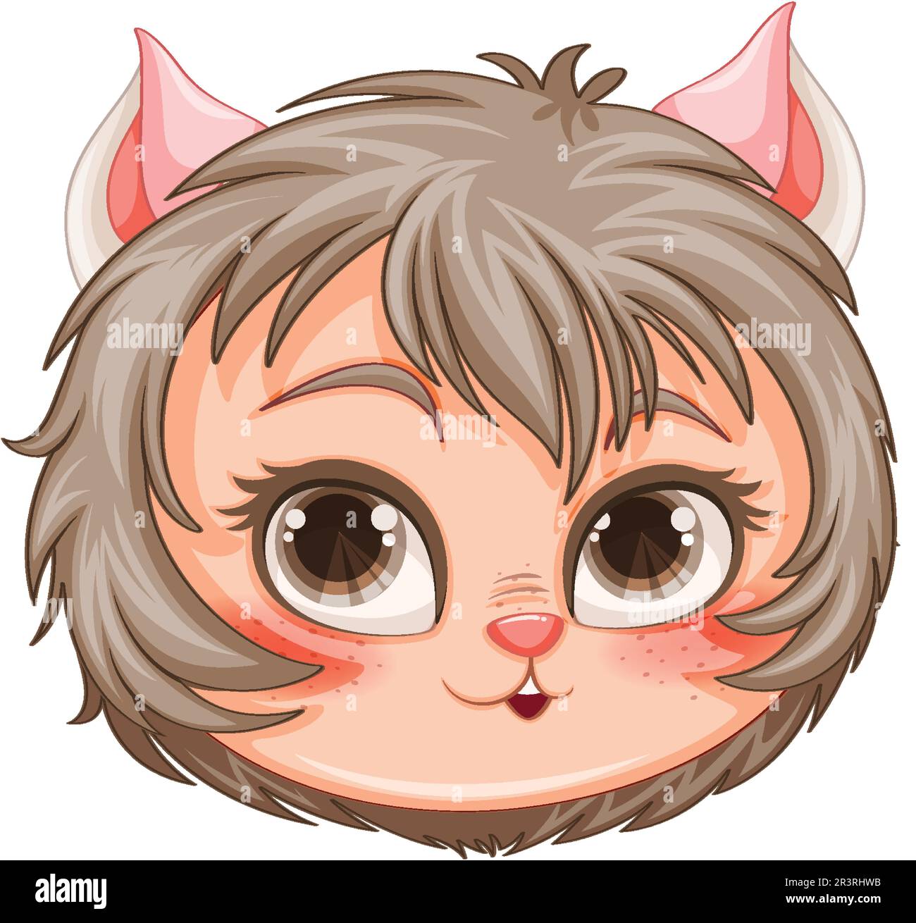 Illustration Little Cat Girl Hybrid dans le style de dessin animé Fantasy Illustration de Vecteur