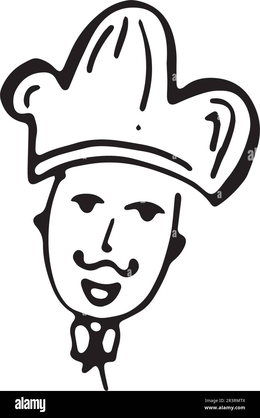 logo du chef cuisinier classique cuisine conception vectorielle Illustration de Vecteur