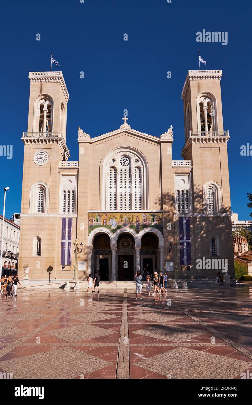 Cathédrale métropolitaine d'Athènes - Église catholique orthodoxe en Grèce Banque D'Images