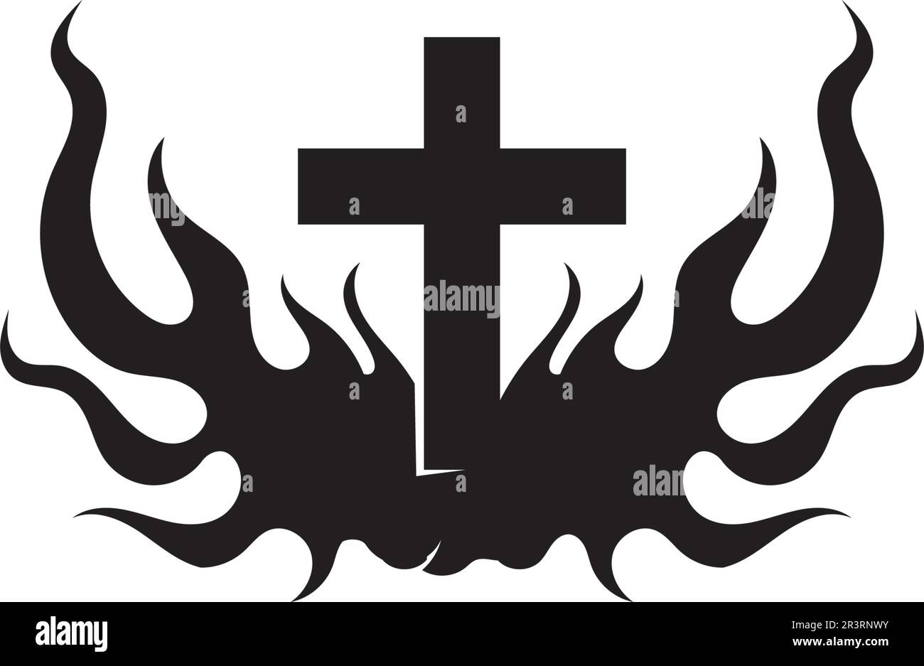 Croix et christ logo et vecteur Illustration de Vecteur