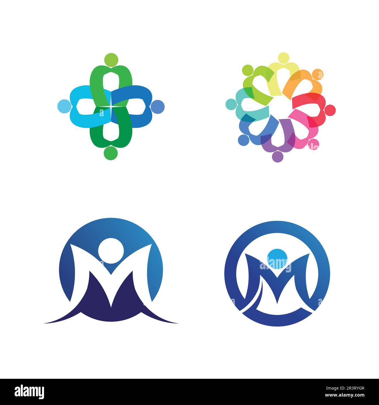 Résumé People logo design.fun People,sain People,sport,communauté People symbole illustration vectorielle Illustration de Vecteur