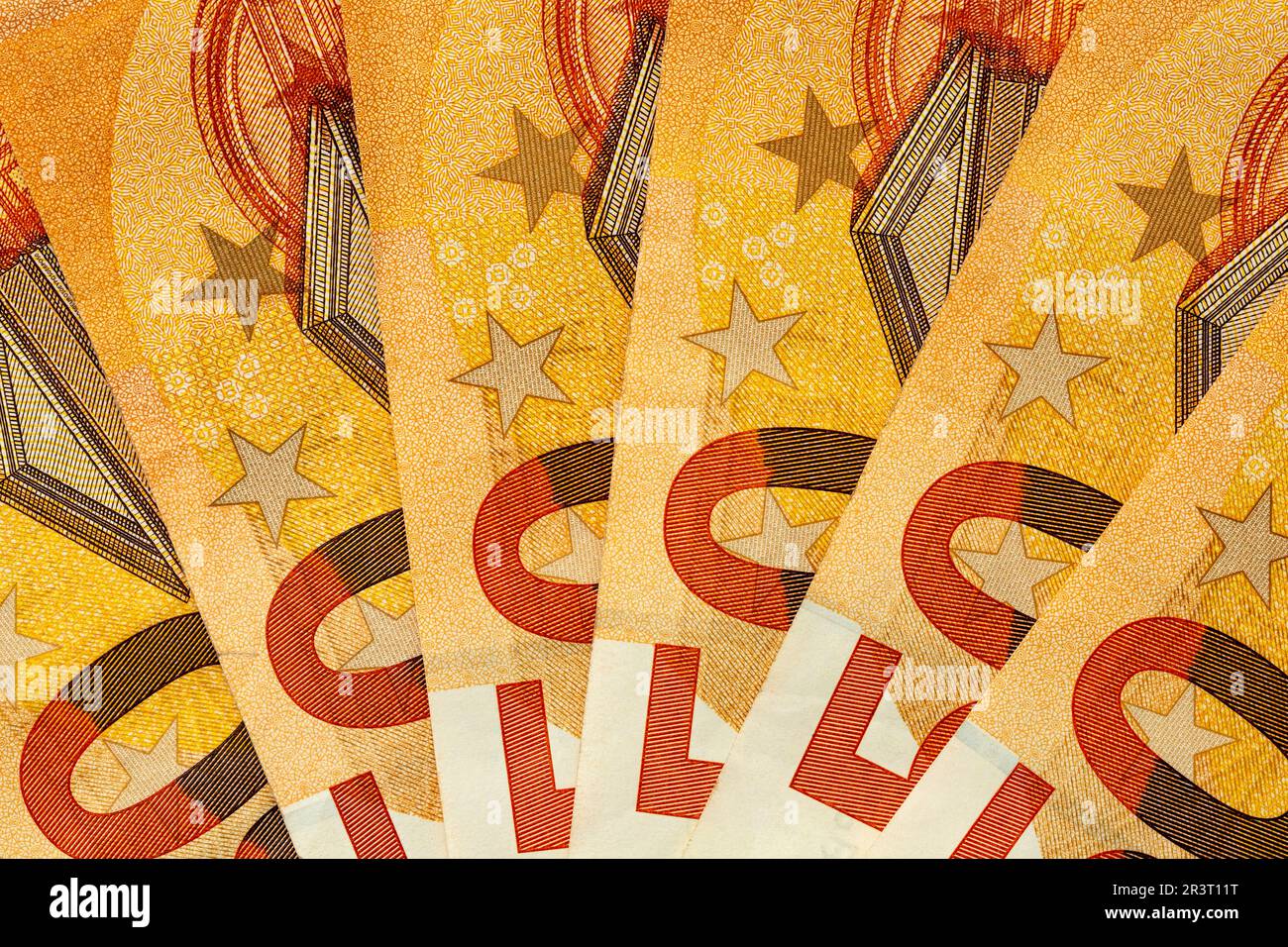 Billets 50 euros magnifiquement agencée Banque D'Images