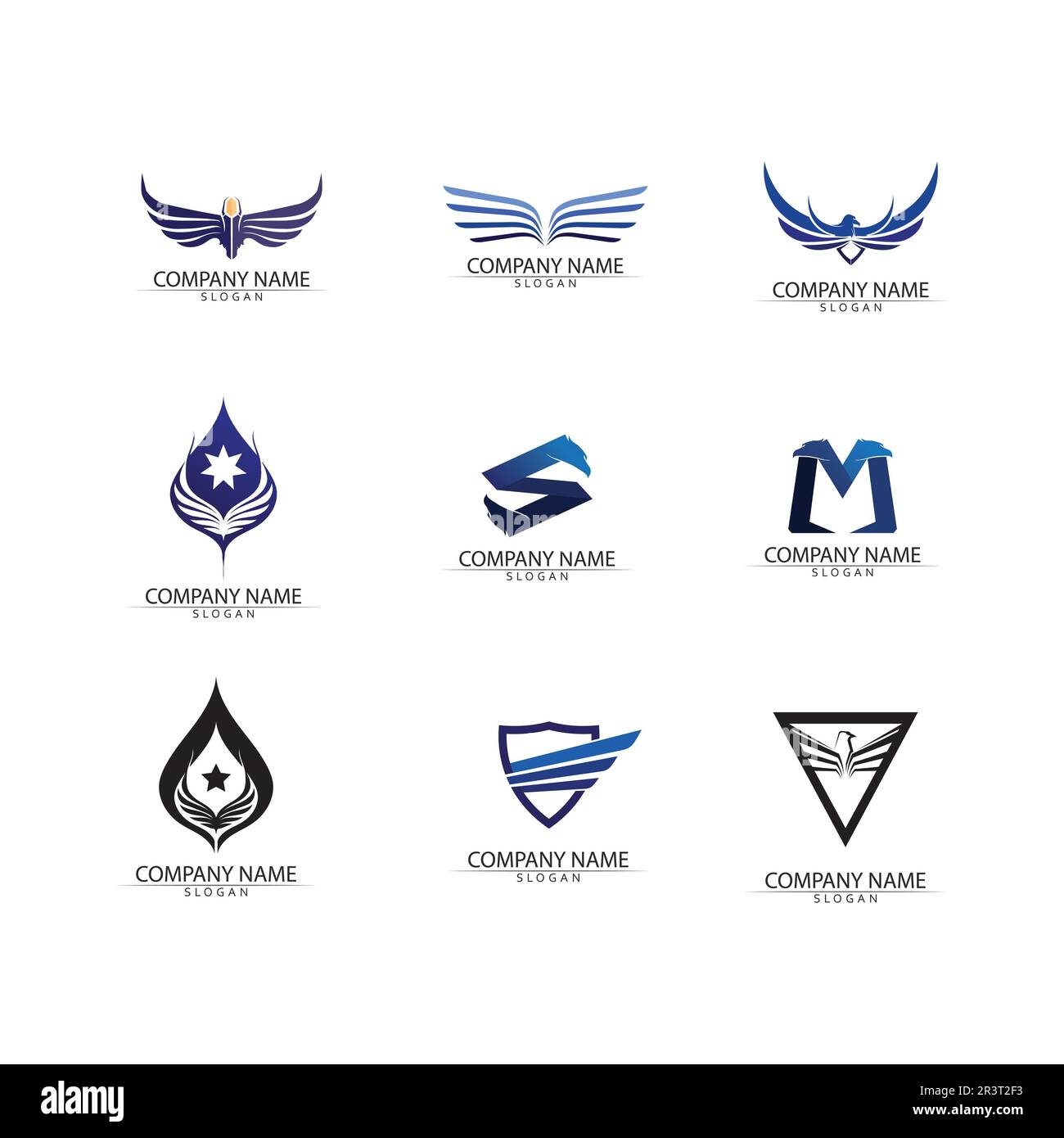 Icône de scénario de modèle de logo Falcon Eagle Bird Illustration de Vecteur