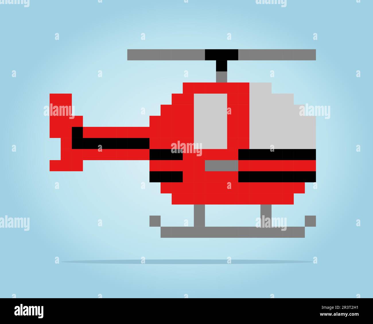 pixel d'hélicoptère 8 bits. Avion dans des illustrations vectorielles Illustration de Vecteur