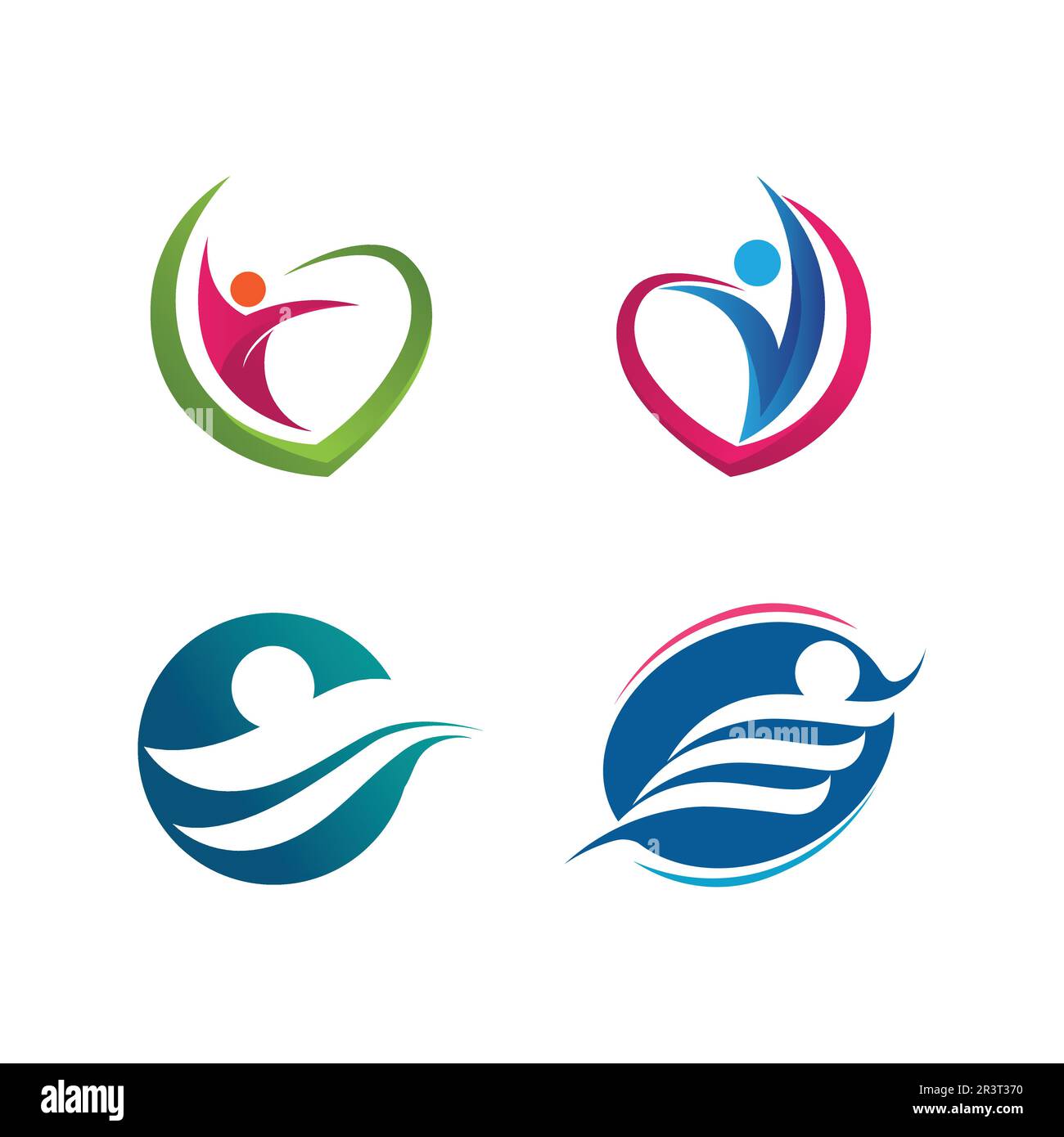 Résumé People logo design.fun People,sain People,sport,communauté People symbole illustration vectorielle Illustration de Vecteur