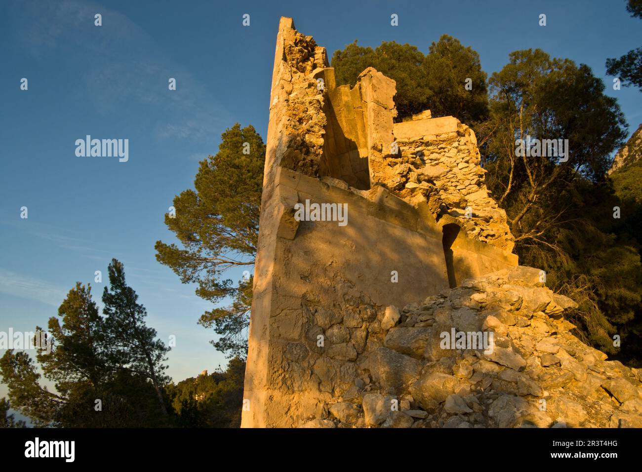 Mirador Nou , siglo XIX, construido por el archuiduque Luis Salvador de l'Autriche (Luis Salvador María José Juan Bautista Domingo Raniero Fernando Carlos Zenobio Antonio de Habsburgo-Lorena).Valldemossa. La sierra de Tramuntana.Mallorca.Islas Baleares. L'Espagne. Banque D'Images