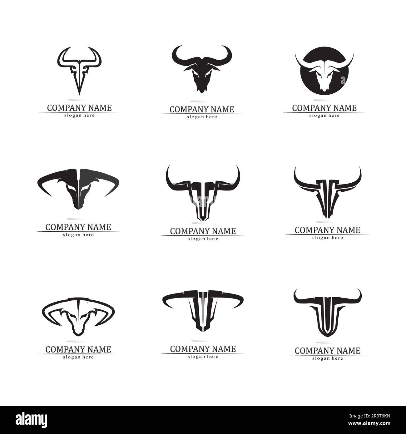 Application d'icônes de modèle de symbole et de logo Bull Horn Illustration de Vecteur