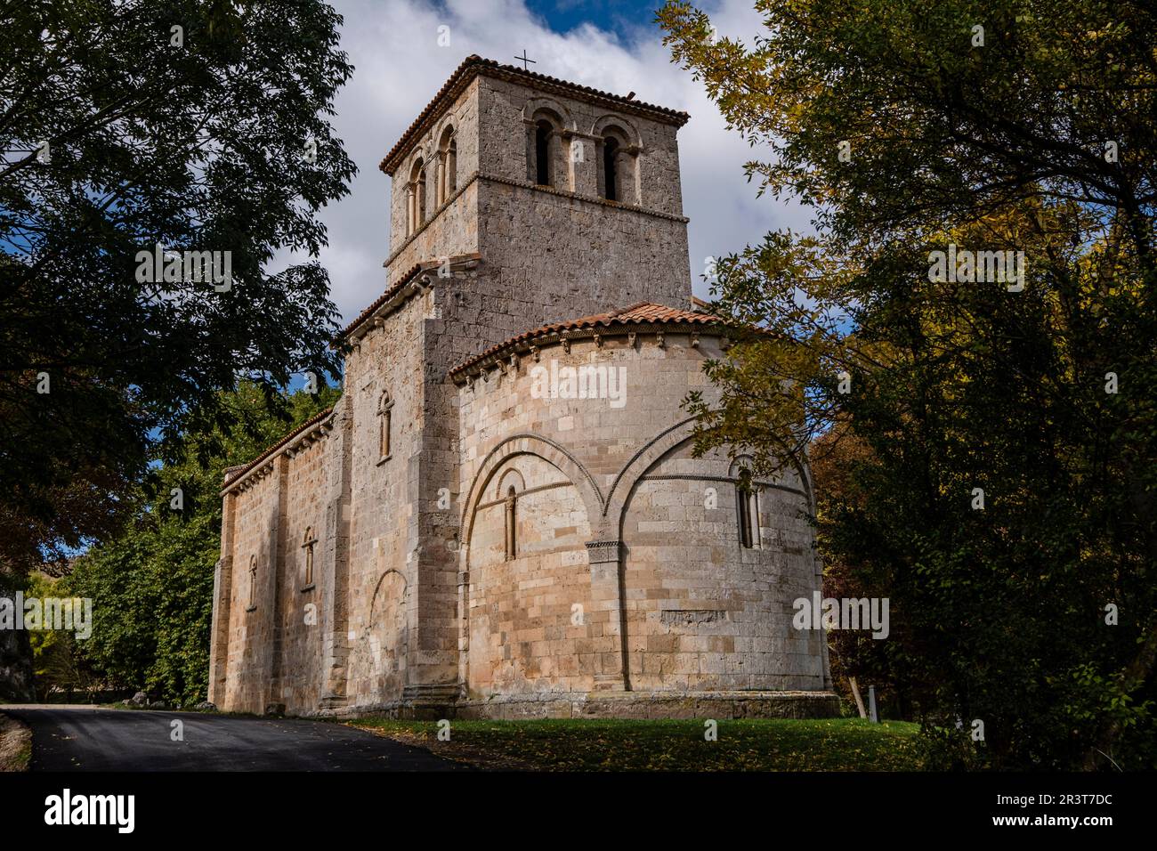 Hermitage de Nuestra Señora del Valle, temple ogival roman d'influence byzantine, XIIe siècle, Burgos, Espagne. Banque D'Images