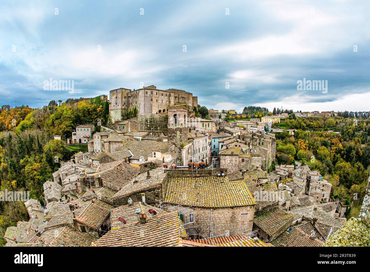 Forteresse en pierre de conte de fées Banque D'Images
