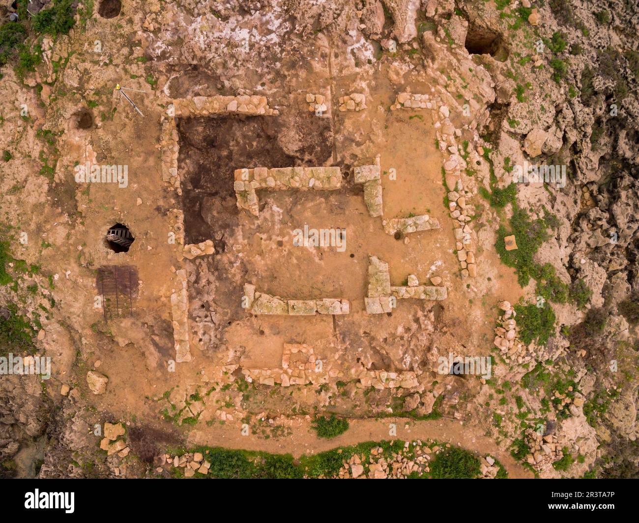 Site archéologique punique, Na Galera islet, Can Pastilla, à Palma, Majorque, îles Baléares, Espagne, Europe. Banque D'Images
