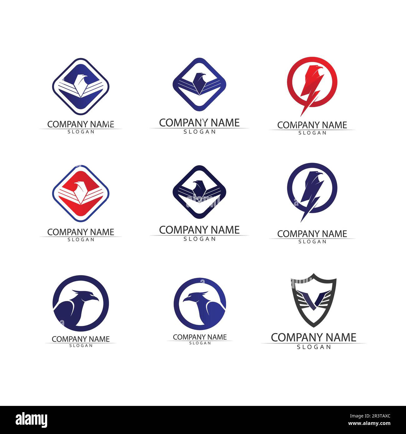 Icône de scénario de modèle de logo Falcon Eagle Bird Illustration de Vecteur