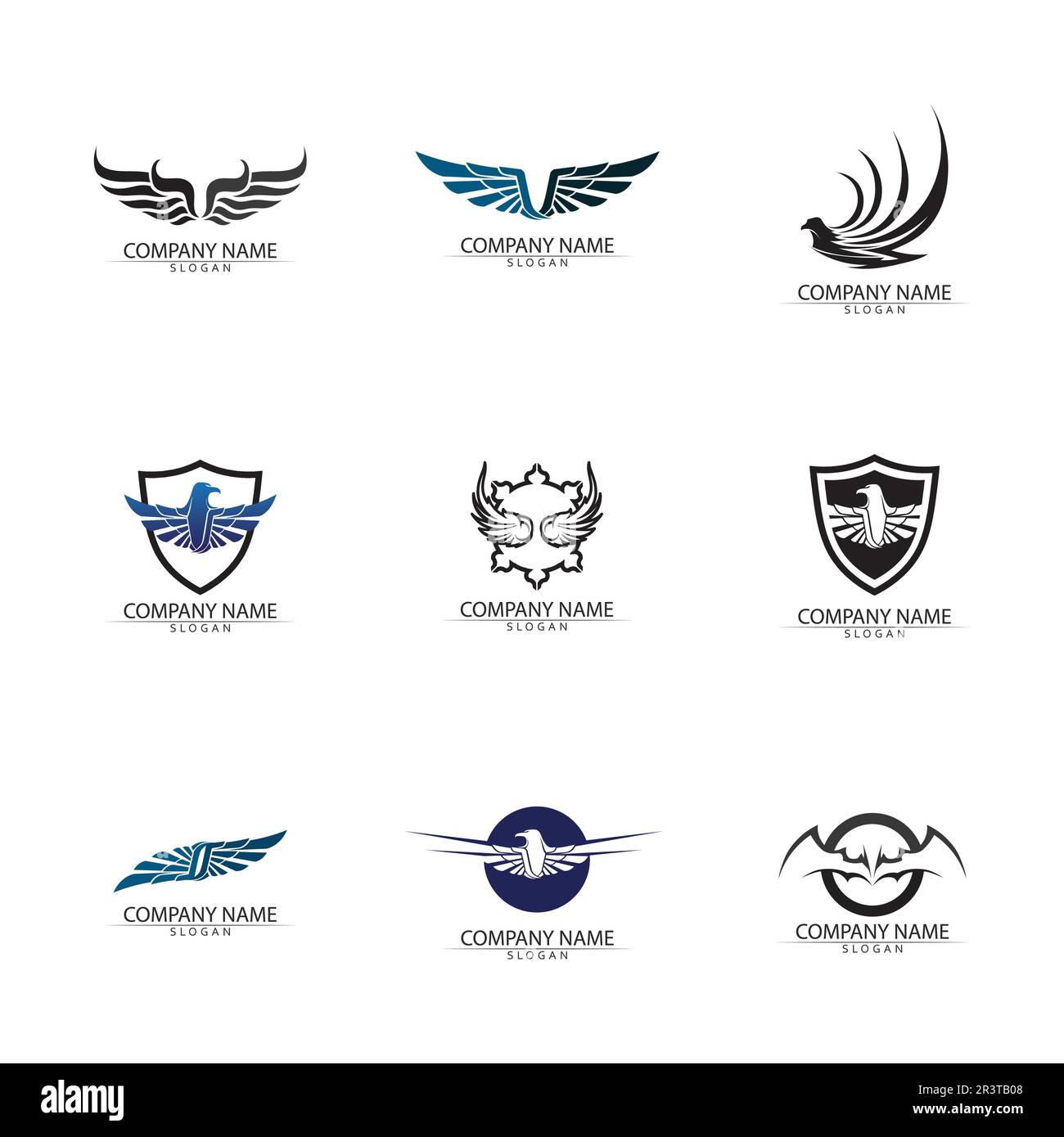 Icône de scénario de modèle de logo Falcon Eagle Bird Illustration de Vecteur