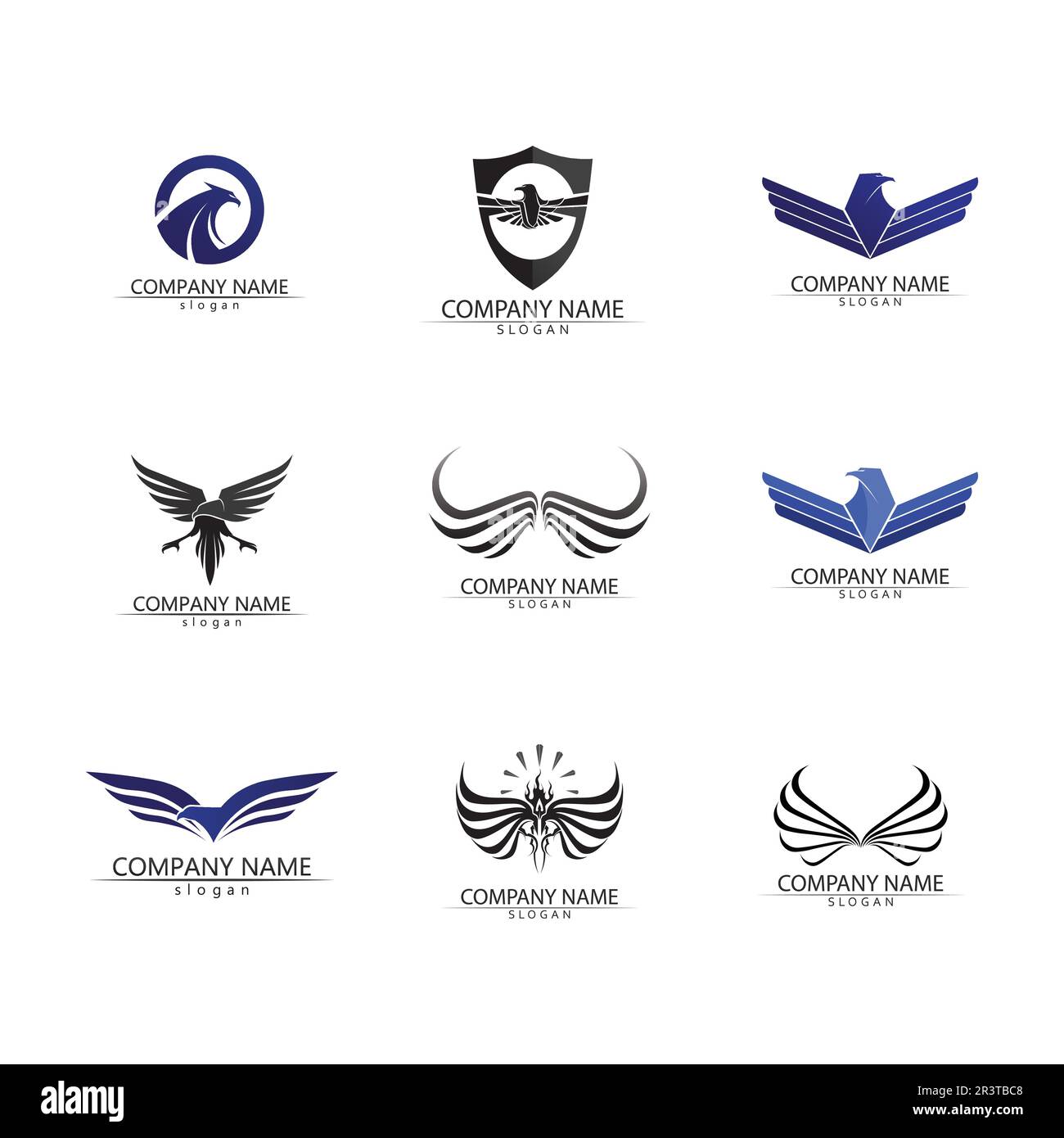 Icône de scénario de modèle de logo Falcon Eagle Bird Illustration de Vecteur