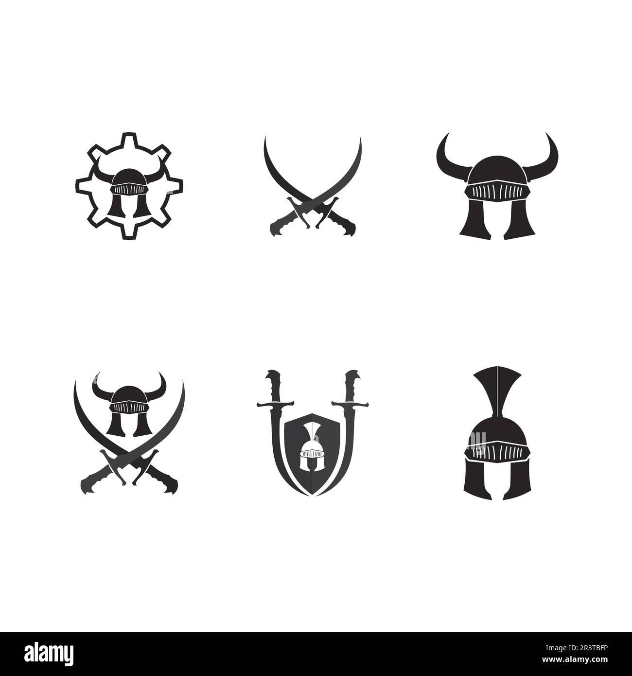 le logo spartan et gladiator icon crée un vecteur Illustration de Vecteur