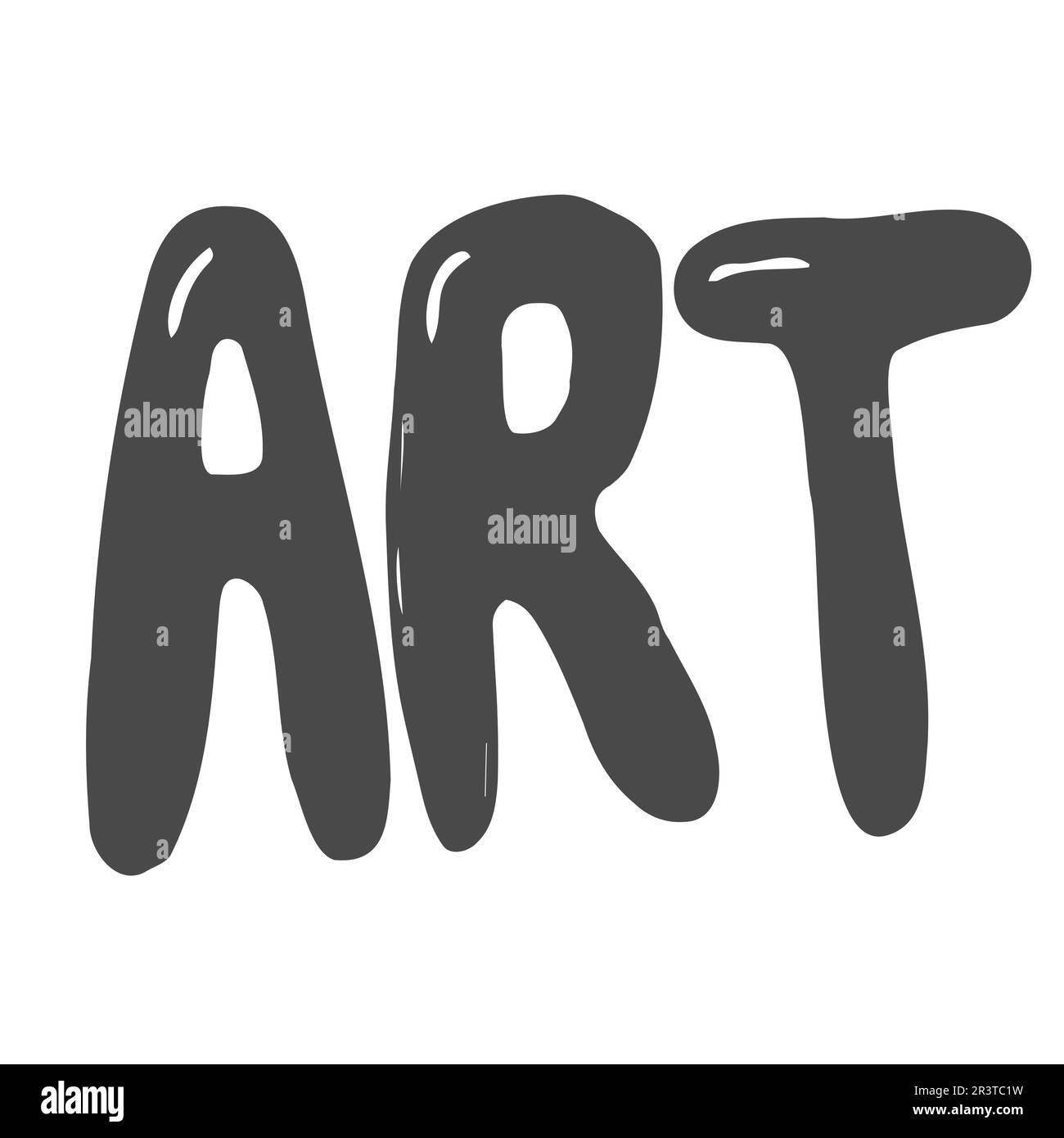 Art lettering.Art salon,design studio logo,poster template.Vector Doodle main fournitures artistiques dans le mot art.quotes,calligraphie design,outils,equi Illustration de Vecteur