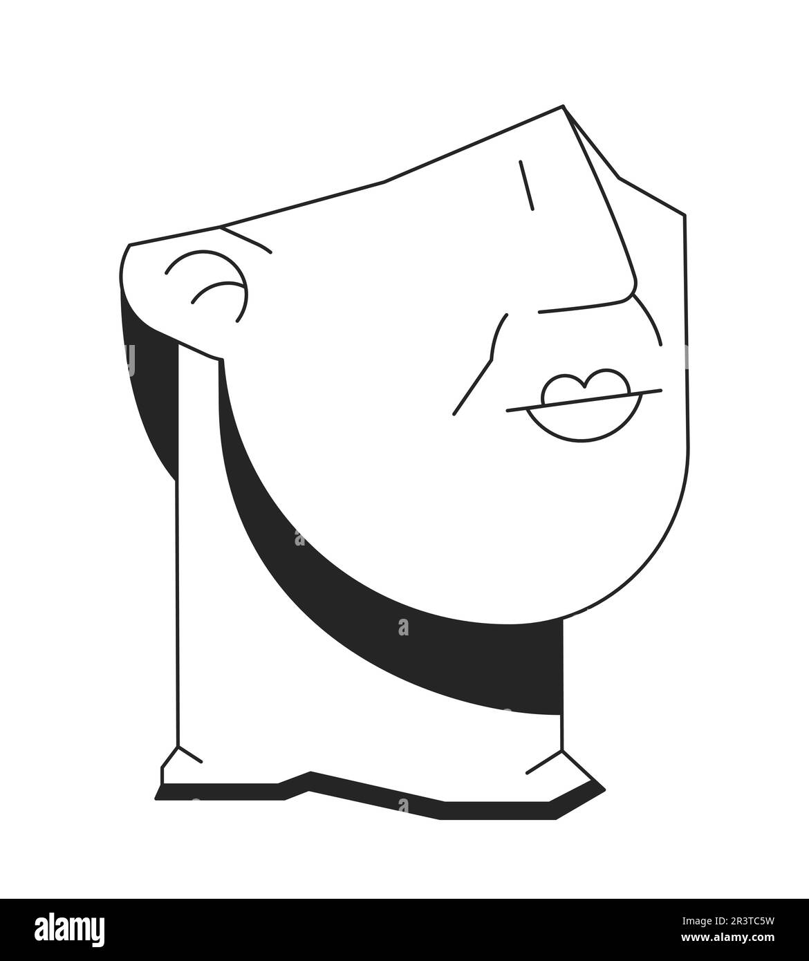 Icône de dessin animé vectoriel de la sculpture de la tête brisée Illustration de Vecteur