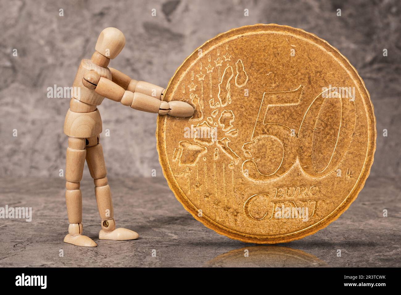 Mannequin en bois d'une cinquantaine d'euros Banque D'Images