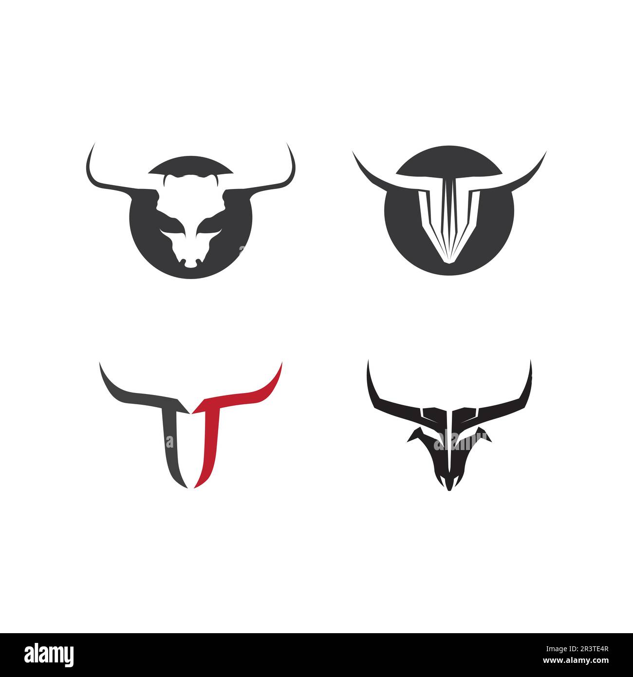 Logo abstrait bouclier taureau, icône de logo en forme de corne Illustration de Vecteur