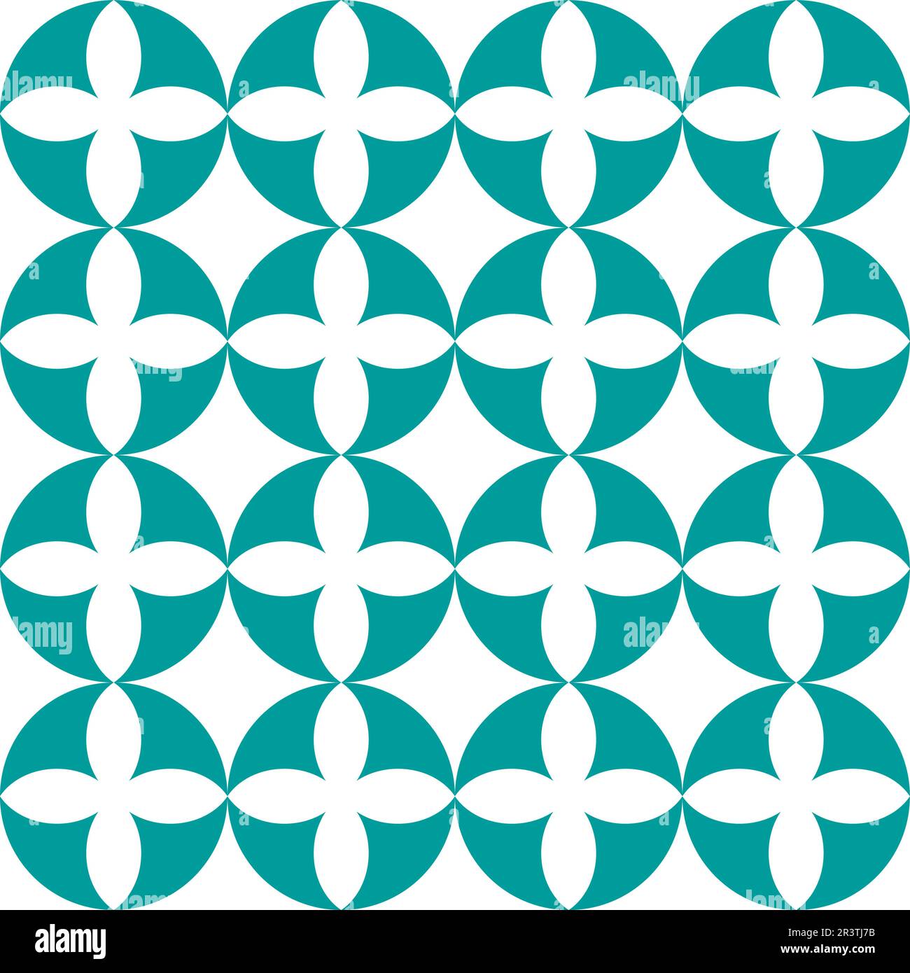 Motif floral bleu décoratif. Formes géométriques abstraites de cercles. Illustration vectorielle. Illustration de Vecteur