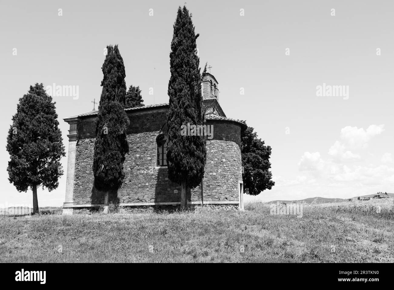 Cappella di Vitaleta (église Vitaleta), Val dOrcia, Italie. L'image la plus classique du pays toscan Banque D'Images