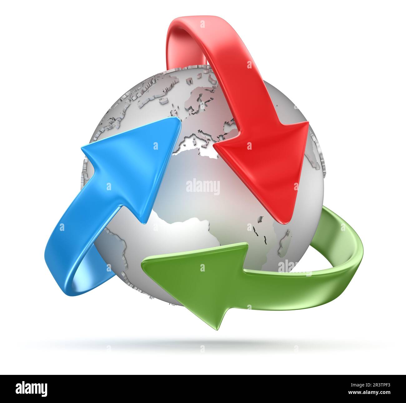 Symbole de recyclage et globe terrestre Banque D'Images