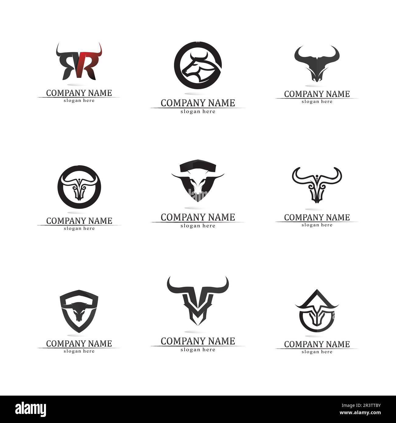 Application d'icônes de modèle de symbole et de logo Bull Horn Illustration de Vecteur