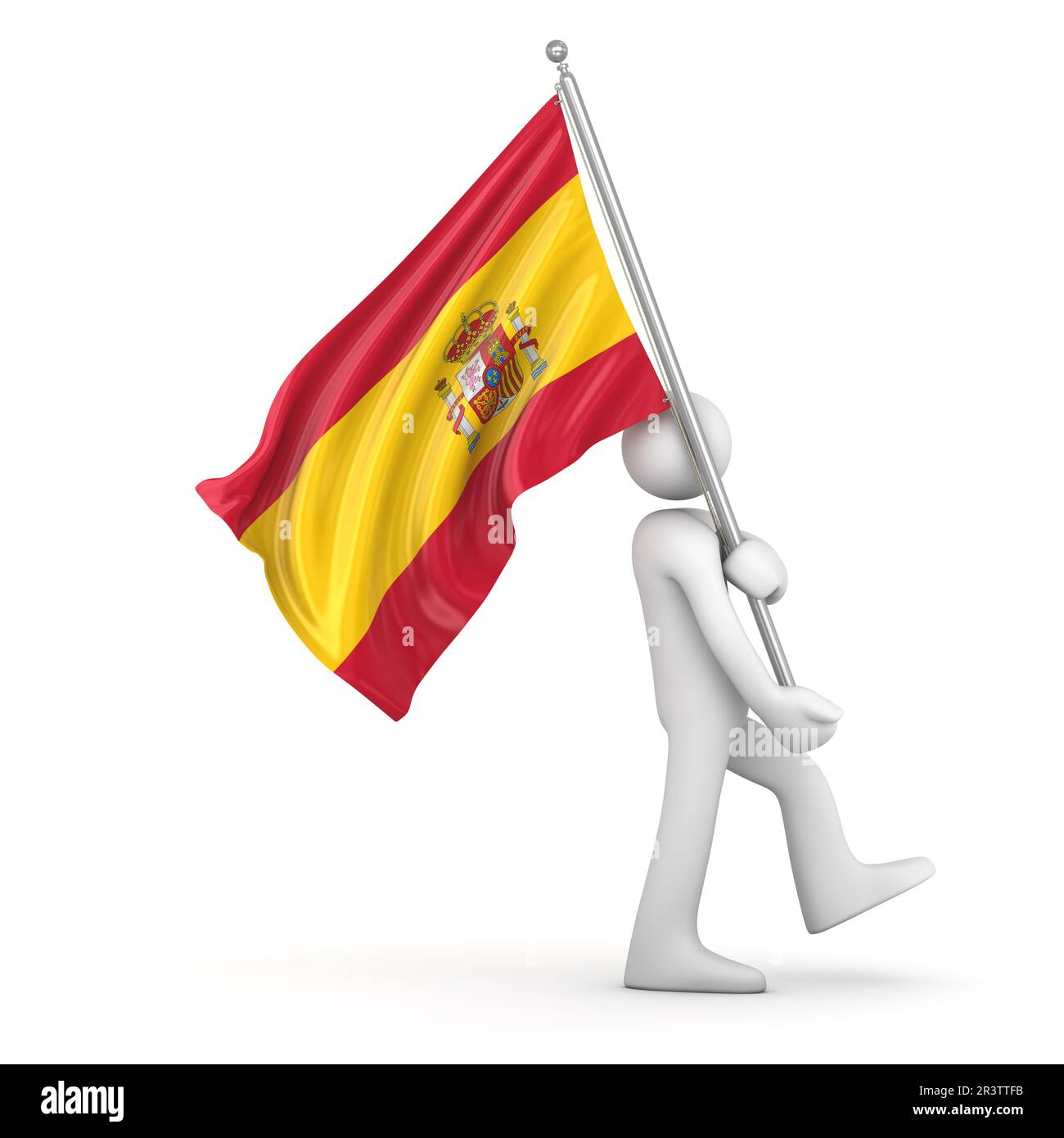 Portant drapeau espagnol Banque d