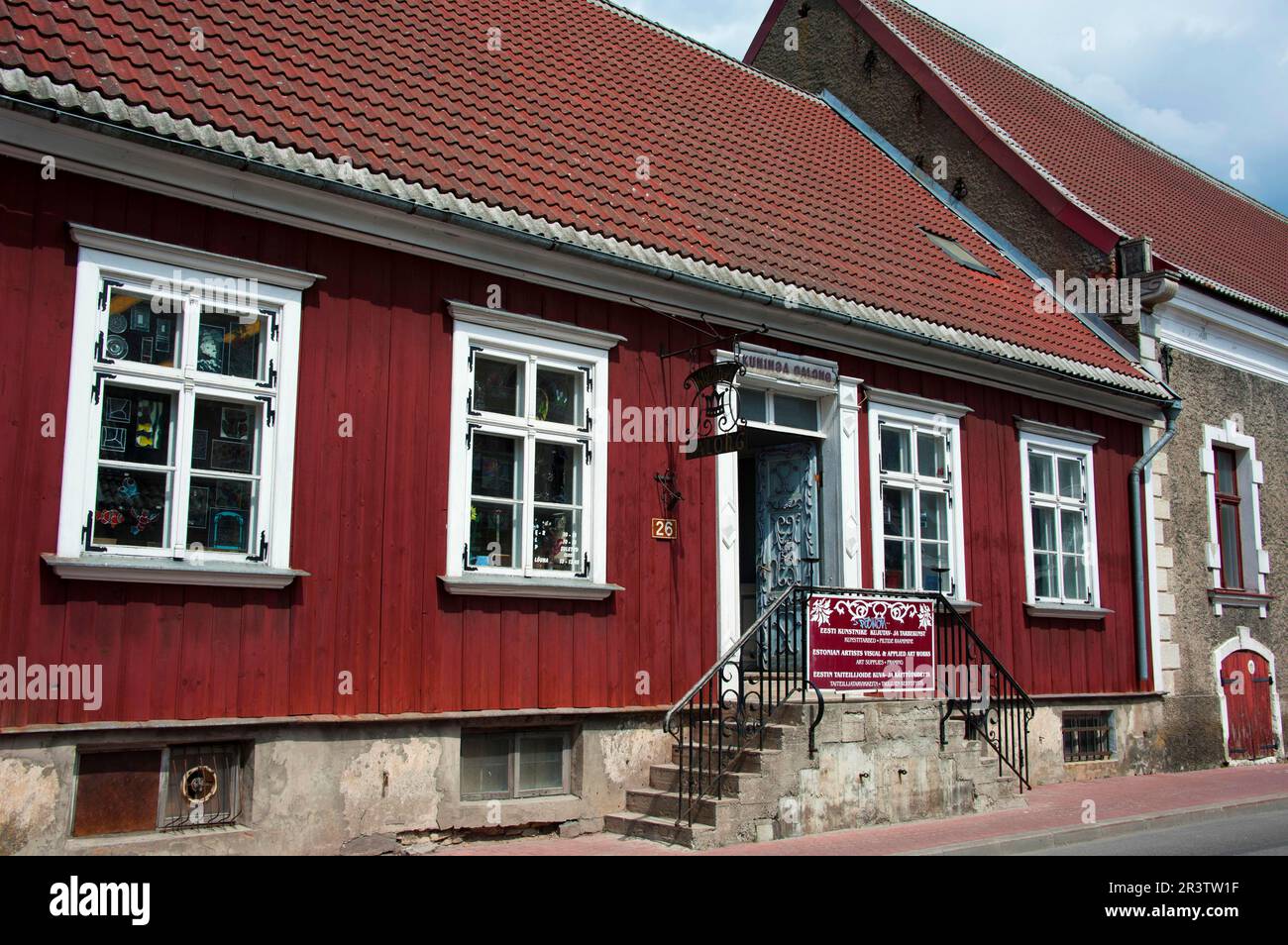 House, Kuninga 26, Paernu, Estonie, Etats baltes, Europe, Pernau, station balnéaire, maison en bois Banque D'Images