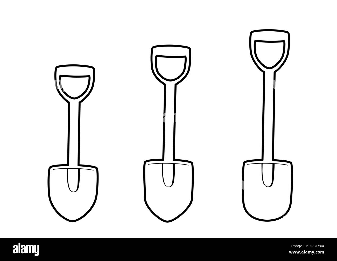 tracer le contour de la pelle sur fond blanc Illustration de Vecteur