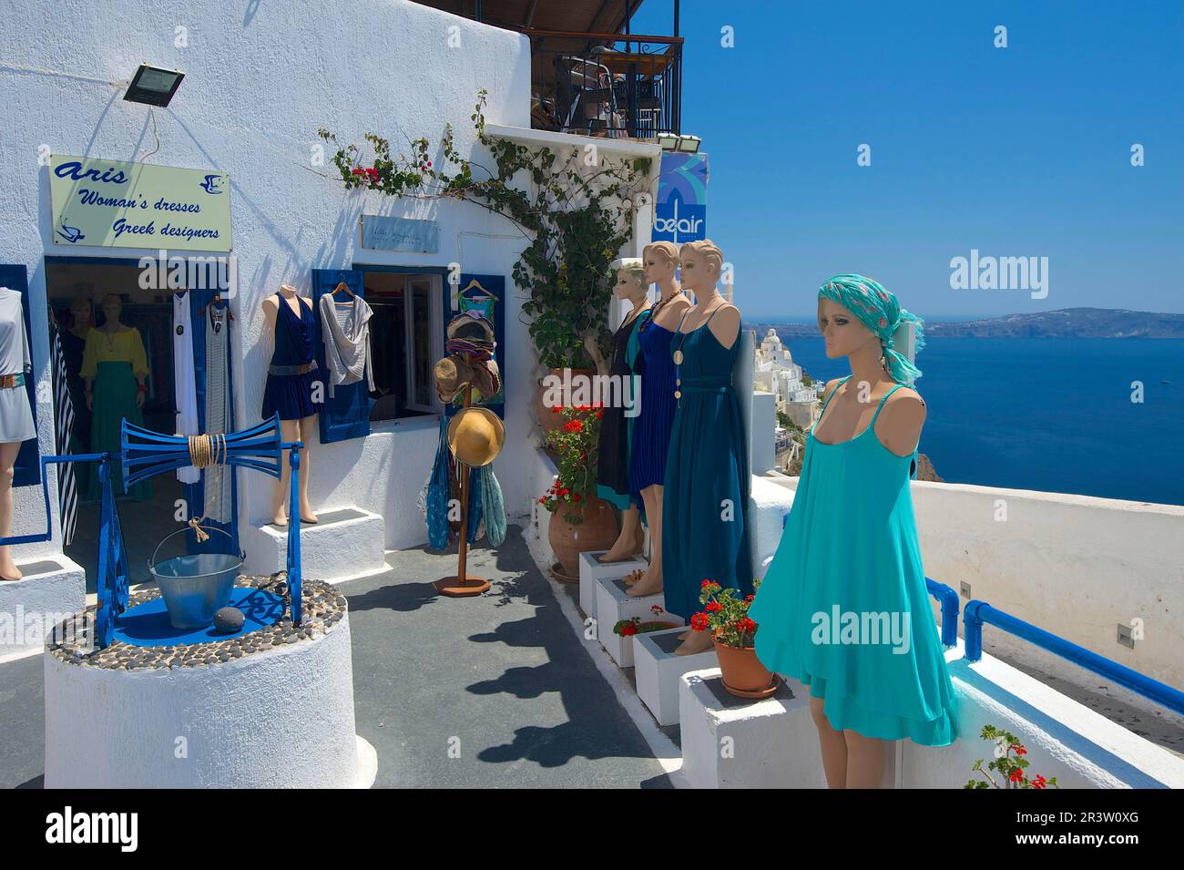 Shopping, Thira, Santorin, Cyclades, Grèce Banque D'Images