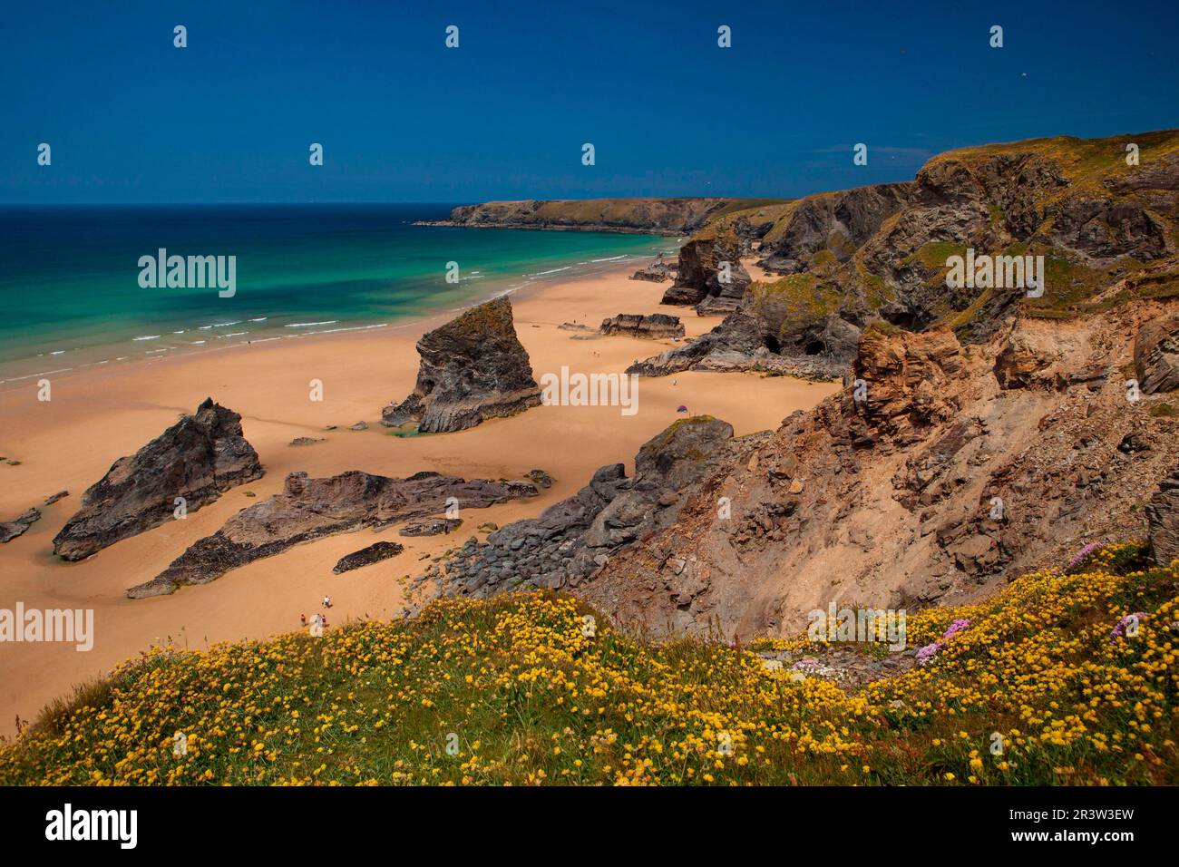 Bedrithan Steps, Newquay, Cornwall, Angleterre, Royaume-Uni Banque D'Images