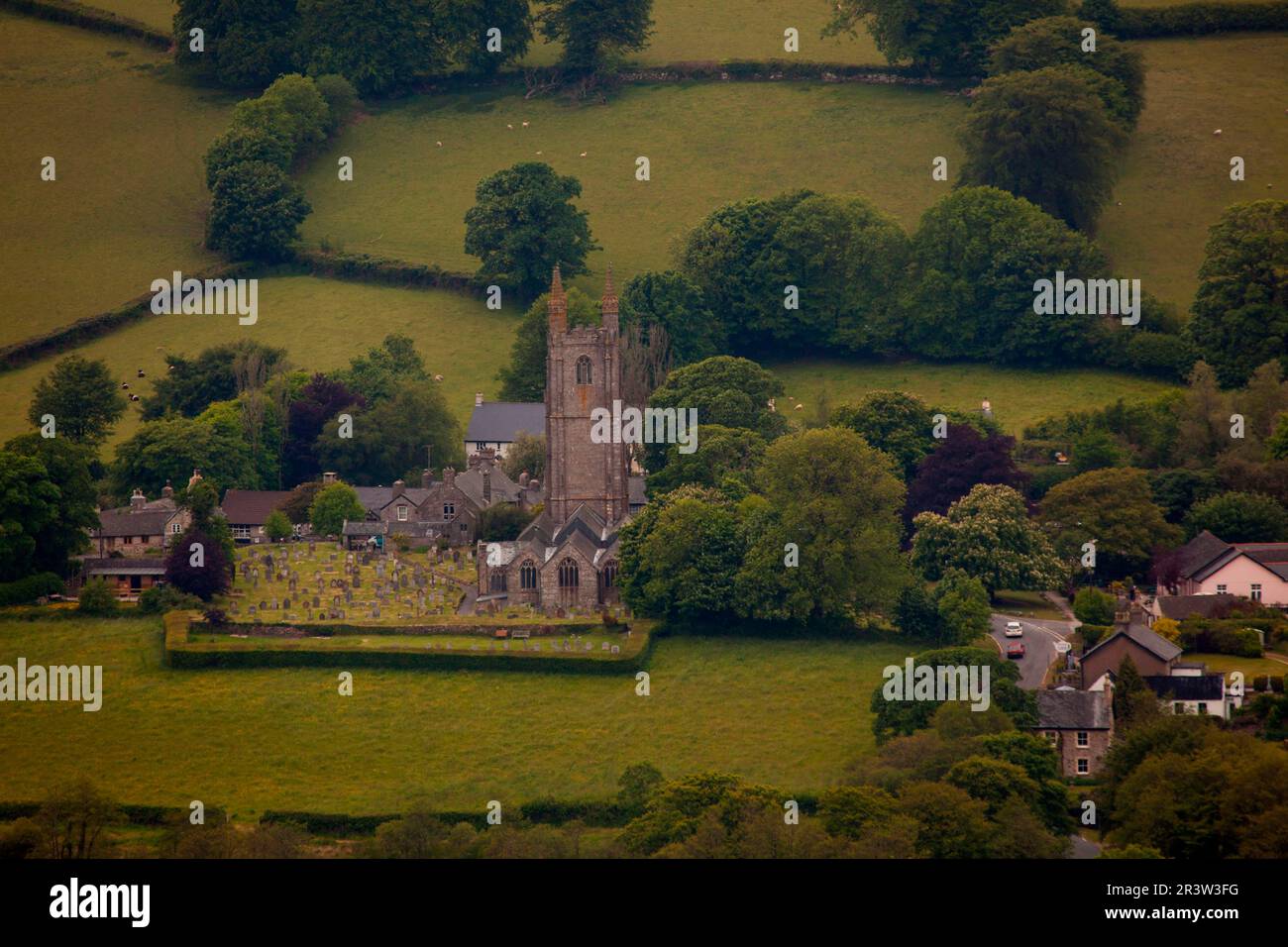 Eglise, Widecombe in the Moor, Dartmoor, Devon, Angleterre, Royaume-Uni Banque D'Images