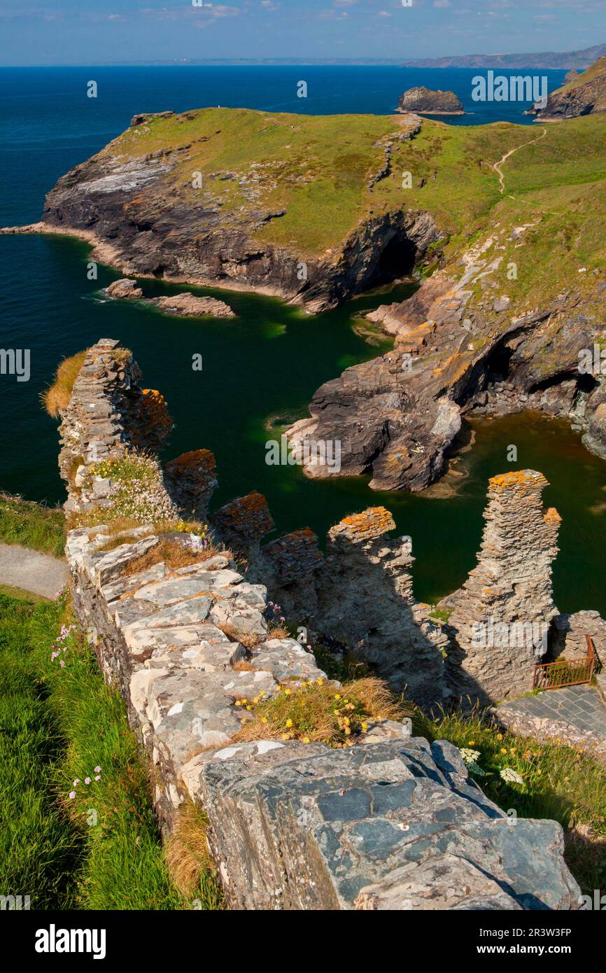 Château, Tintagel, Cornouailles, Angleterre, Royaume-Uni Banque D'Images