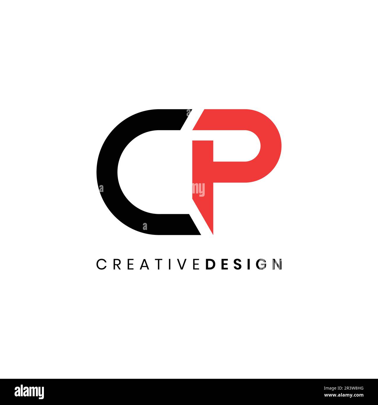 Illustration vectorielle simple et futuriste du logo CP Illustration de Vecteur