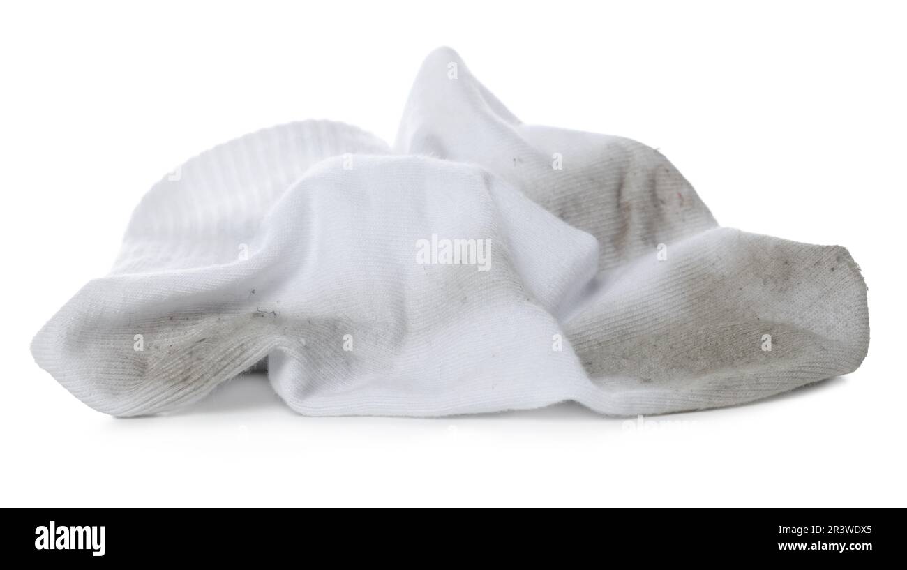 Paire de chaussettes sales sur fond blanc Photo Stock Alamy