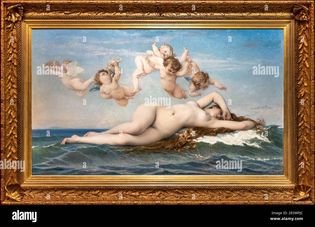 La naissance de Vénus: Reconnaissance de Vénus, peinture du peintre français Alexandre Cabanel à partir de 1863, Musée d'Orsay à Paris, France Banque D'Images