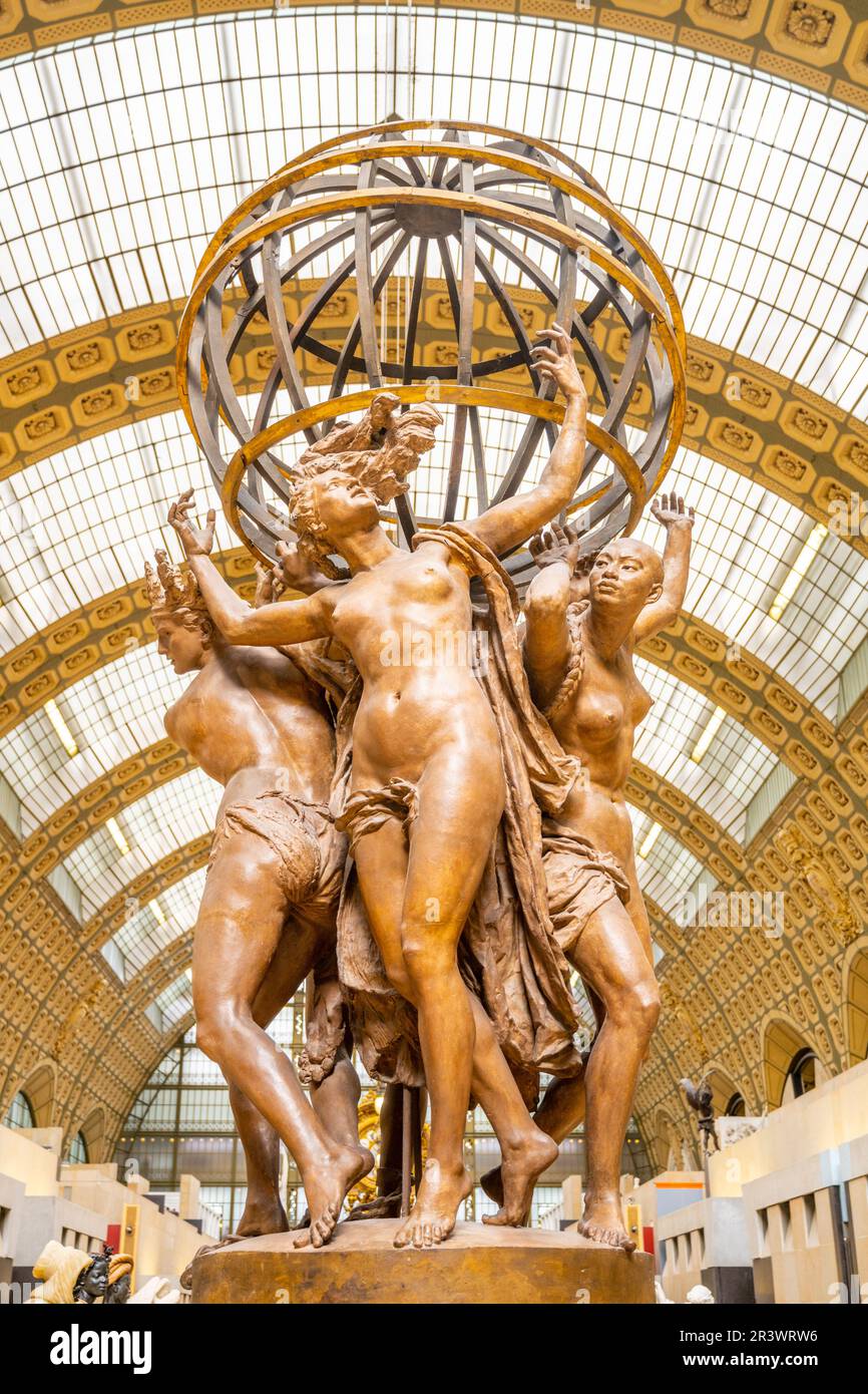 PARIS, FRANCE - 15 AVRIL 2023 : Jean-Baptiste Carpeaux, les quatre parties du monde. Musée d'Orsay à Paris, France. Banque D'Images