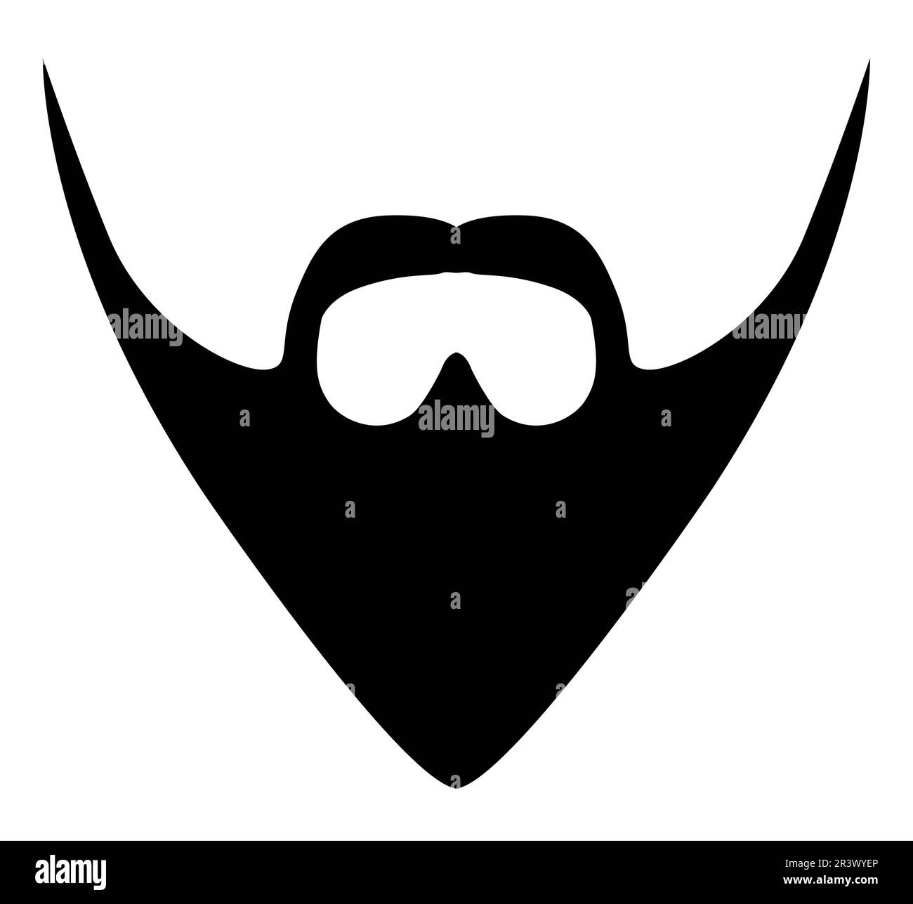 Barbe pointue style hommes illustration cheveux facial moustache. Ensemble de collection de coiffeur à plat Vector Black masculin Fashion Template. Style de coiffure isolé sur fond blanc. Illustration de Vecteur