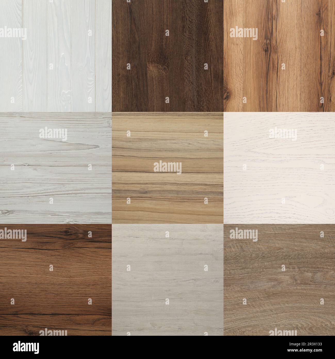 Collage avec différentes surfaces en bois recouvertes de vernis ou de  taches de bois Photo Stock - Alamy