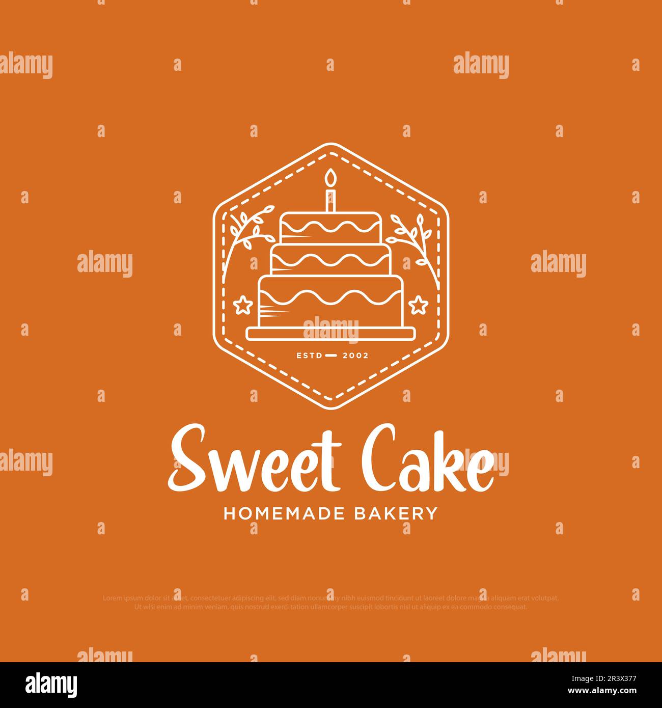 logo sweet cake design vector, outline pain tart logo inspiration. peut être utilisé comme symboles, identité de marque, icônes ou autres Illustration de Vecteur