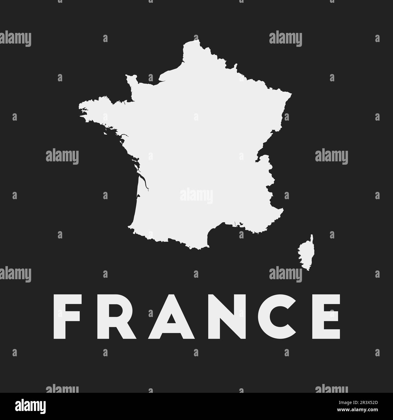 Icône France. Carte de pays sur fond sombre. Carte élégante de France avec nom de pays. Illustration vectorielle. Illustration de Vecteur